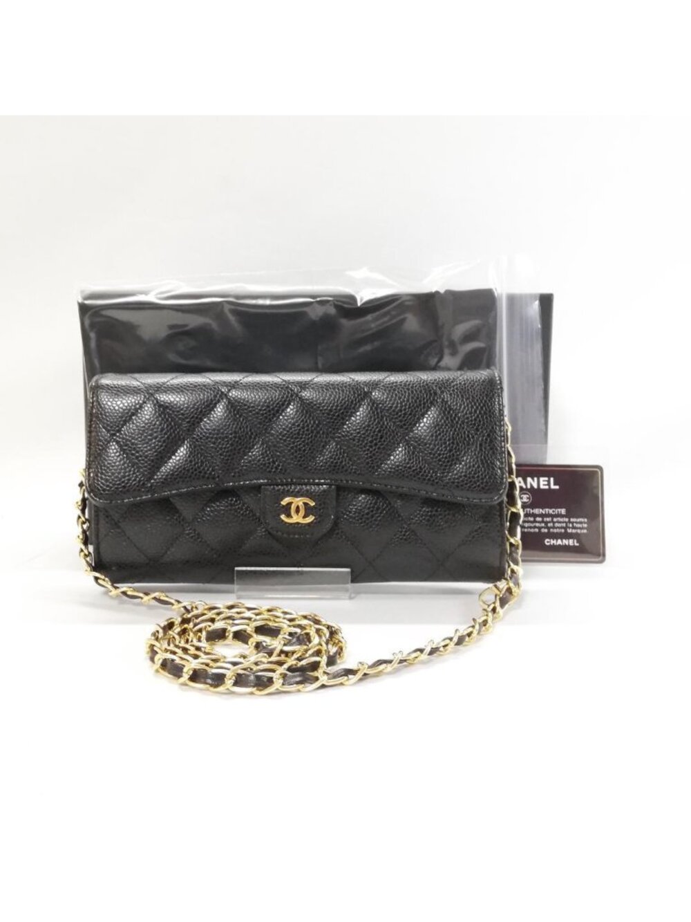 Chanel Caviar Leather Quilted Wallet Black